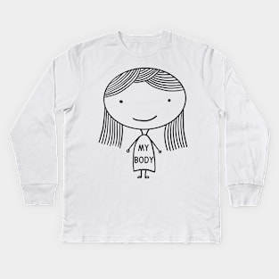 My body My Uterus My Choice Pro Choice Kids Long Sleeve T-Shirt